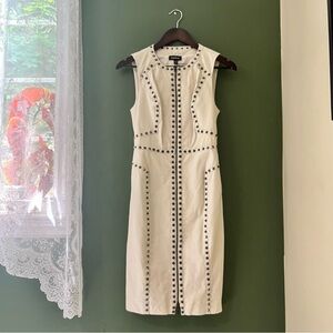Bebe Genuine Leather Studded Dress - XS